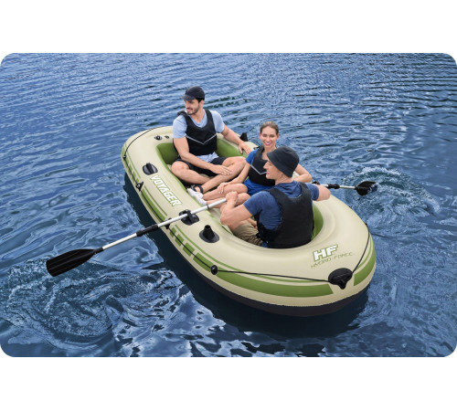 Човен надувний Bestway Voyager X3 Raft 294 х 137 см, зелено-бежевий