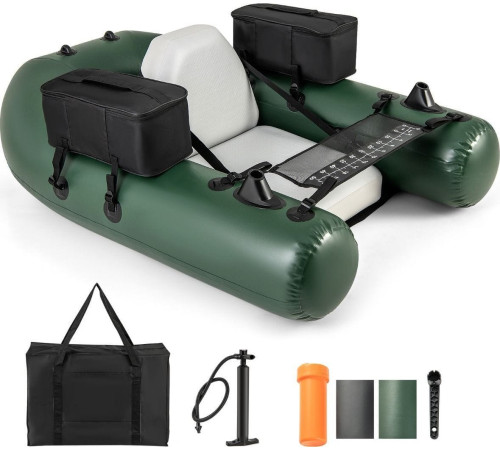Човен надувний Costway Belly Boat з сумками Човен надувний Costway Belly Boat з сумками