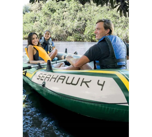 Човен надувний Intex Seahawk 4 351 x 145 x 48 см, зелений