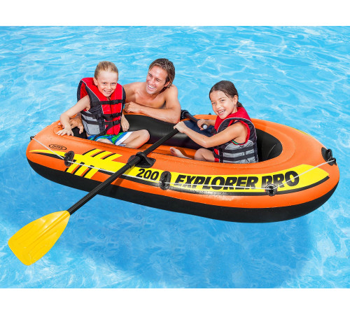 Човен INTEX 58357 Explorer PRO 200 комплект весла + насос 196 x 102 x 33 см