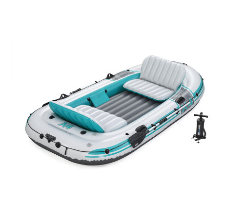 Човен надувний Bestway Hydro-Force Adventure Elite X4 315 х 165 см, блакитно-сірий