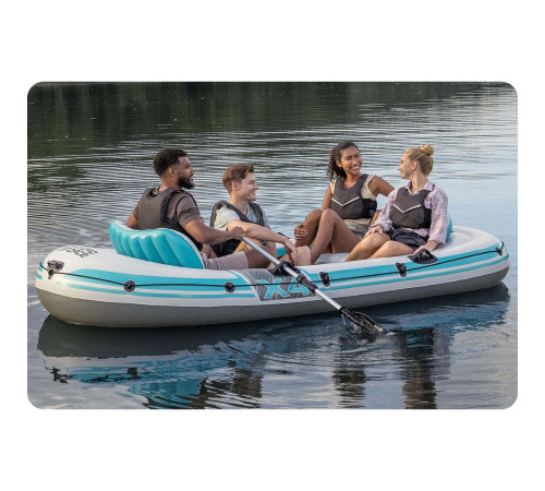 Човен надувний Bestway Hydro-Force Adventure Elite X4 315 х 165 см, блакитно-сірий