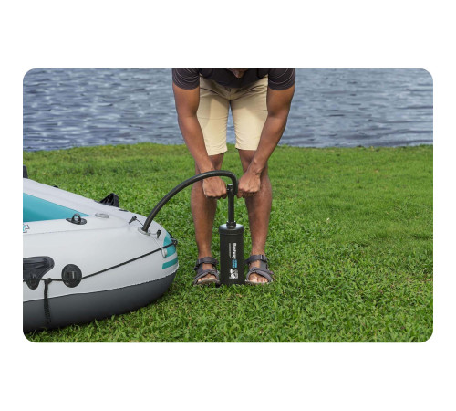 Човен надувний Bestway Hydro-Force Adventure Elite X4 315 х 165 см, блакитно-сірий