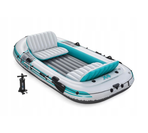 Човен надувний Bestway Hydro-Force Adventure Elite X4 315 х 165 см, блакитно-сірий