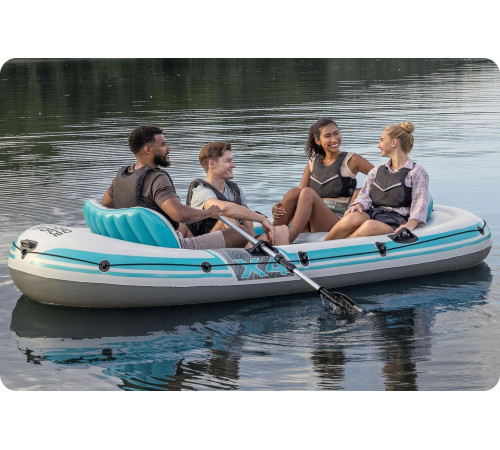 Човен надувний Bestway Hydro-Force Adventure Elite X4 315 х 165 см, блакитно-сірий