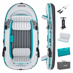 Човен надувний Bestway Hydro-Force Adventure Elite X4 315 х 165 см, блакитно-сірий