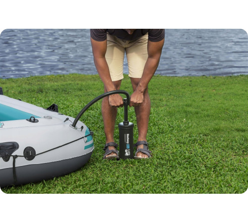 Човен надувний Bestway Hydro-Force Adventure Elite X4 315 х 165 см, блакитно-сірий