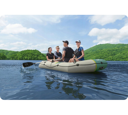 Човен надувний Bestway Hydro-Force Ranger Elite X4320 х 148 см, зелено-бежевий