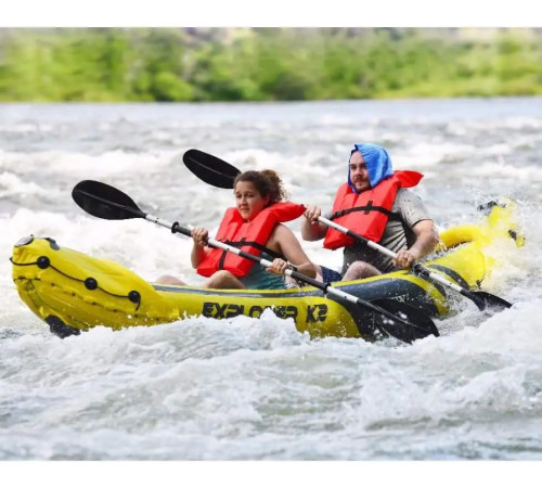 Каяк надувний Intex EXPLORER K2 312 x 91 x 51 см, жовто-сірий