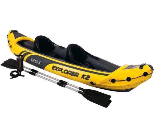 Каяк надувний Intex EXPLORER K2 312 x 91 x 51 см, жовто-сірий