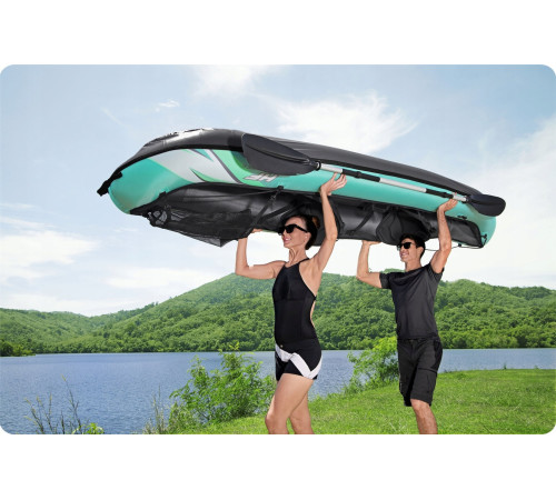 Каяк надувний Bestway Hydro-Force Ventura X2 330 х 86 см, чорно-м'ятний