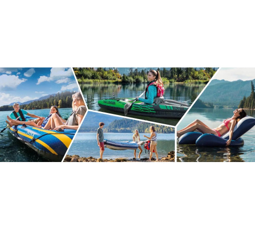 Каяк надувний Intex Challenger K2 351 x 76 x 38 см, зелений