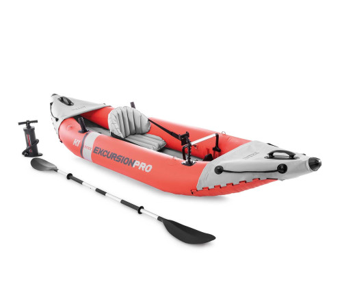 Каяк надувний Intex Excursion Pro K1 305 х 91 х 46 см, червоно-сірий