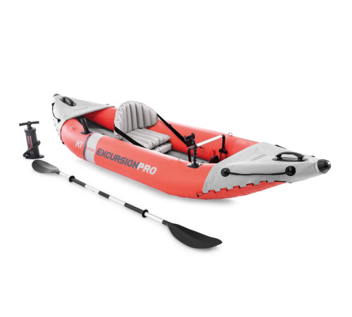 Каяк надувний Intex Excursion Pro K1 305 х 91 х 46 см, червоно-сірий