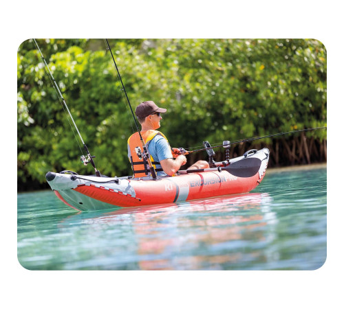 Каяк надувний Intex Excursion Pro K1 305 х 91 х 46 см, червоно-сірий