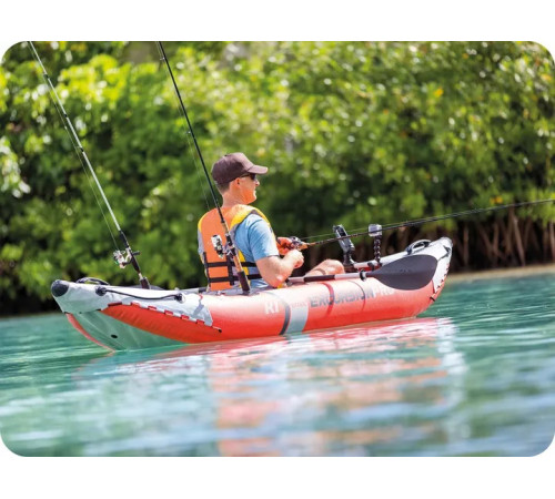 Каяк надувний Intex Excursion Pro K1 305 х 91 х 46 см, червоно-сірий
