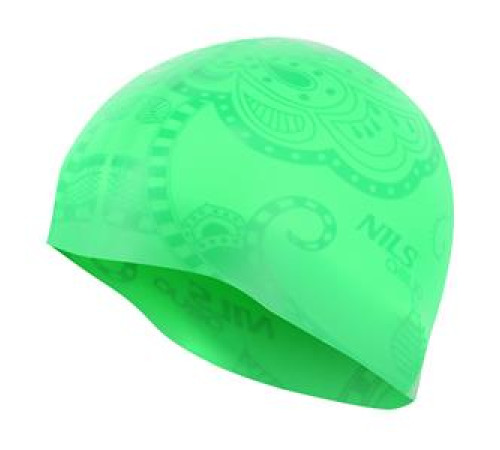 Жіноча шапочка для купання G-TYPE SE24 NILS AQUA силіконова зелена