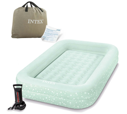 Матрац надувний дитячий Intex 66810 з насосом 168x107x25 см, м'ятний