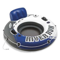 Коло надувне зі спинкою Intex 58825 River Run синьо-сіре, 135 x 45 см