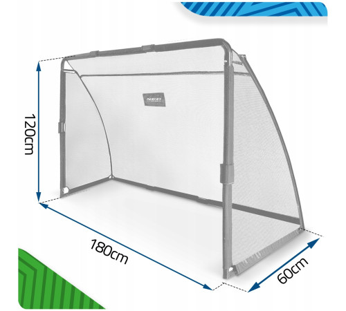 Ворота футбольні Neo‑Sport NS‑487 180 х 120 х 60 см, чорні