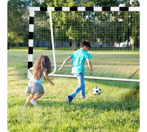 Ворота футбольні Neo-Sport NS-465 300 х 200 х 120 см, чорно-білі