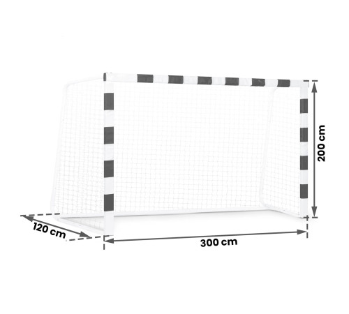 Ворота футбольні Neo-Sport NS-465 300 х 200 х 120 см, чорно-білі