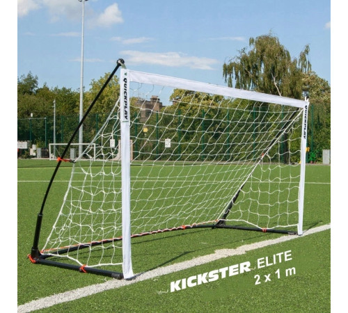 Ворота футбольні Quickplay Kickster Elite 200 х 100 см, чорно-сірі