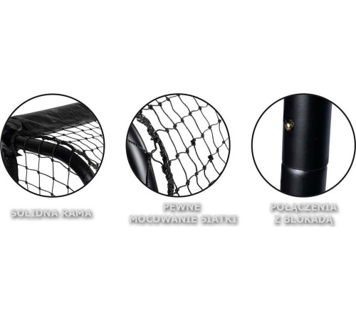 Ворота футбольні Enero Pro 180 x 120 x 60 см, чорні