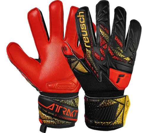 Рукавички воротарські Reusch Attrakt Silver Junior 5572215 7075 р.4,5, чорно-червоні Рукавички воротарські Reusch Attrakt Silver Junior 5572215 7075 р.4,5, чорно-червоні