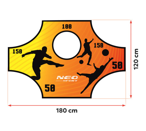 Мішень для футбольних воріт Neo-Sport NS-1477 180 х 120 см, помаранчева