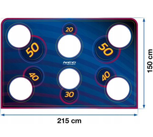 Мішень для футбольних воріт Neo-Sport NS-1475 215 х 150 см, синя