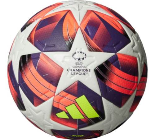 М'яч для футболу Adidas W UCL Pro біло-фіолетово-рожевий IS7437 5