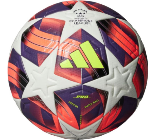 М'яч для футболу Adidas W UCL Pro біло-фіолетово-рожевий IS7437 5