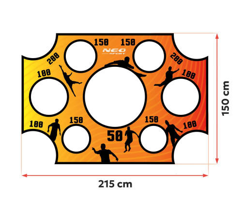 Мішень для футбольних воріт Neo-Sport NS-1478 215 х 150 см, помаранчева