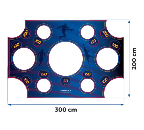 Мішень для футбольних воріт Neo-Sport NS-1476 300 х 200 см, синя