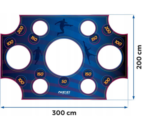 Мішень для футбольних воріт Neo-Sport NS-1476 300 х 200 см, синя