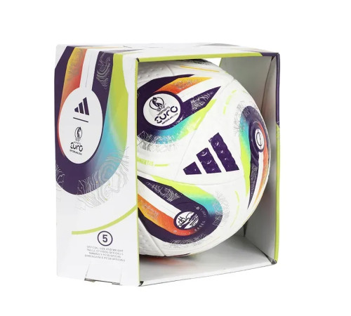 Футбольний м'яч Adidas UEFA Women’s EURO 2025 розмір 5, біло-фіолетовий