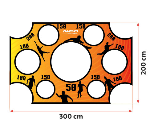 Мішень для футбольних воріт Neo-Sport NS-1479 300 х 200 см, помаранчева
