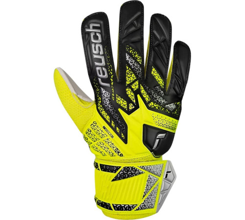Рукавички воротарські Reusch Attrakt Solid Junior 5572515 2014 р.7, жовто-чорні Рукавички воротарські Reusch Attrakt Solid Junior 5572515 2014 р.7, жовто-чорні
