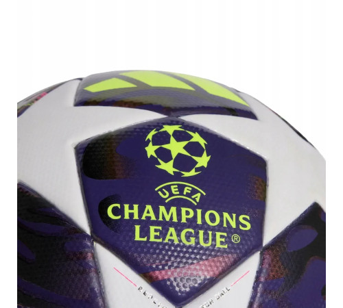 Футбольний м'яч Adidas UCL League Junior 2026 Budapest розмір 5, біло-фіолетовий