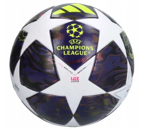 Футбольний м'яч Adidas UCL League Junior 290g 2026 Budapest, розмір 5, фіолетово-білий
