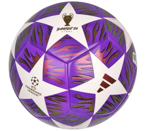 Футбольний м'яч Adidas UCL Training 25/26 Budapest розмір 4, біло-фіолетовий