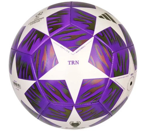 Футбольний м'яч Adidas UCL Training 25/26 Budapest розмір 5, біло-фіолетовий