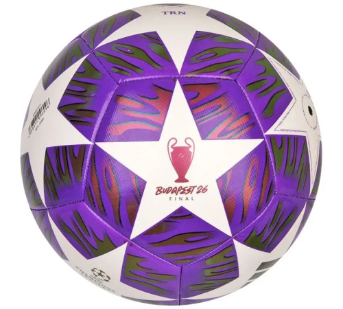 Футбольний м'яч Adidas UCL Training 25/26 Budapest розмір 5, біло-фіолетовий