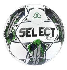 М'яч футзальний Select FUTSAL PLANET v22 розмір 4, біло-зелений