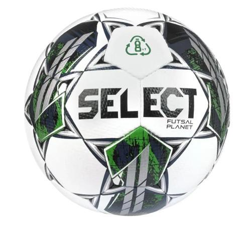 М'яч футзальний Select FUTSAL PLANET v22 розмір 4, біло-зелений