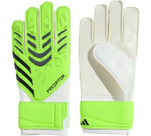 Рукавички воротарські Adidas Predator Training limonkowe JN5362 р. 4, біло-зелені