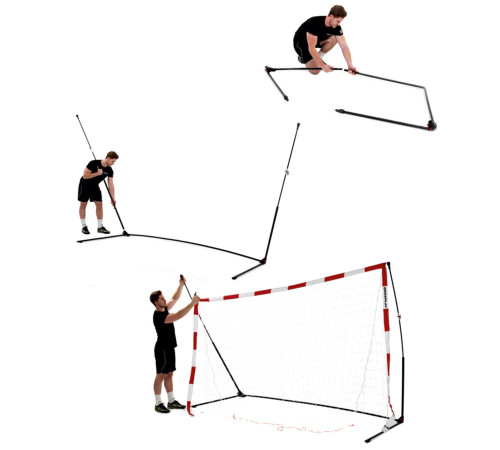Ворота для гандболу QUICKPLAY Handball 240 х 170 см, червоні