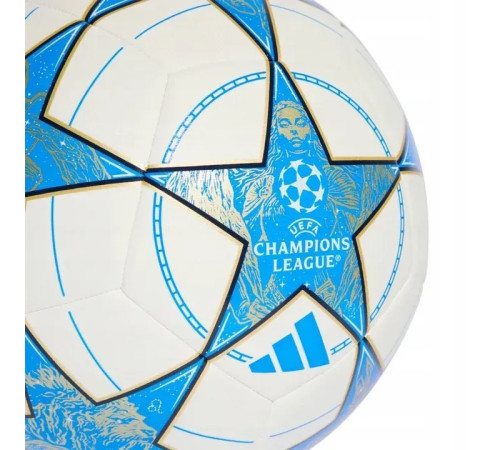 Футбольний м'яч Adidas UCL Training 25/26 League Stage розмір 4, біло-блакитний