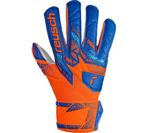 Рукавички воротарські Reusch Attrakt Solid Finger Support Junior 5472510 2290 р.8, синьо-помаранчеві